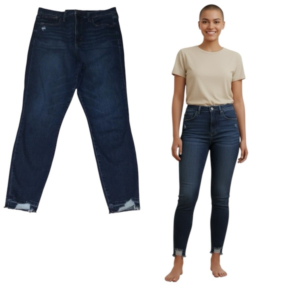 GAP True Skinny Ankle Sky High Distressed Stretch Blue Jeans - Women’s 12 - Picture 1 of 12